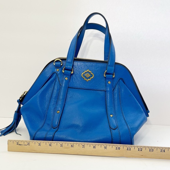 OrYany Anabelle Royal Blue Pebbled Leather Satchel Bag - Picture 15 of 16